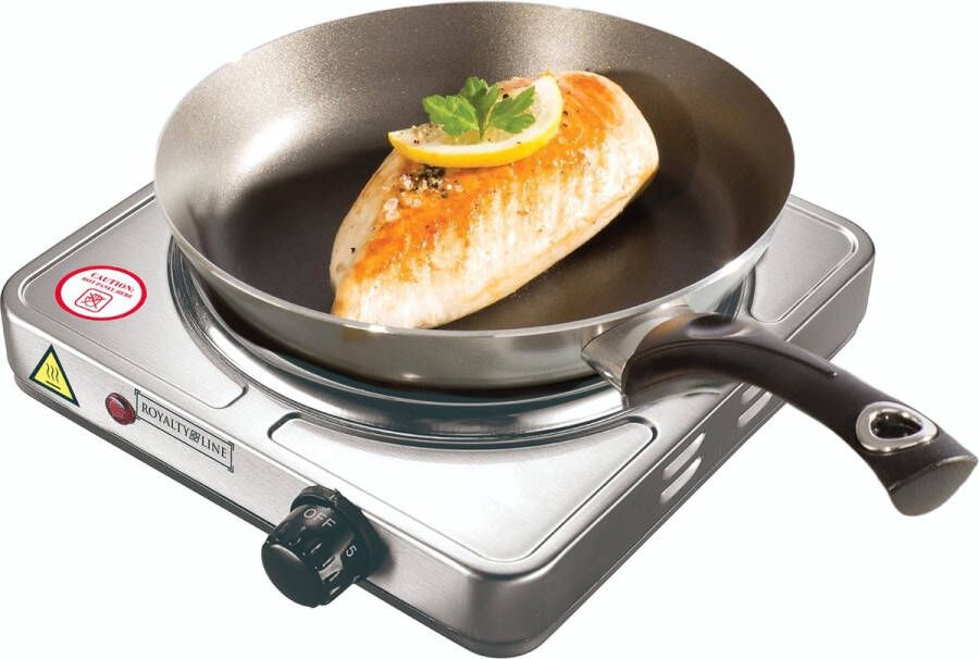 Royalty line HP18202 Elektrische Kookplaat 1 Pits Ø185mm 1500 W 1 Kookzone RVS