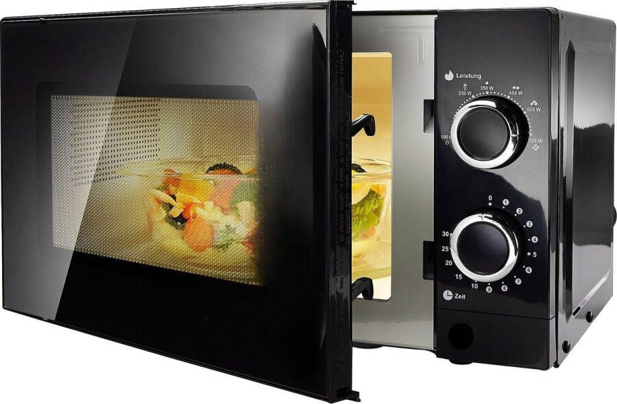 Royalty line MWO3818 Vrijstaande Solo Magnetron 20 Liter Vrijstaande Microwave Met 6 Magnetronstanden Microgolf 700W Binnenverlichting Zwart