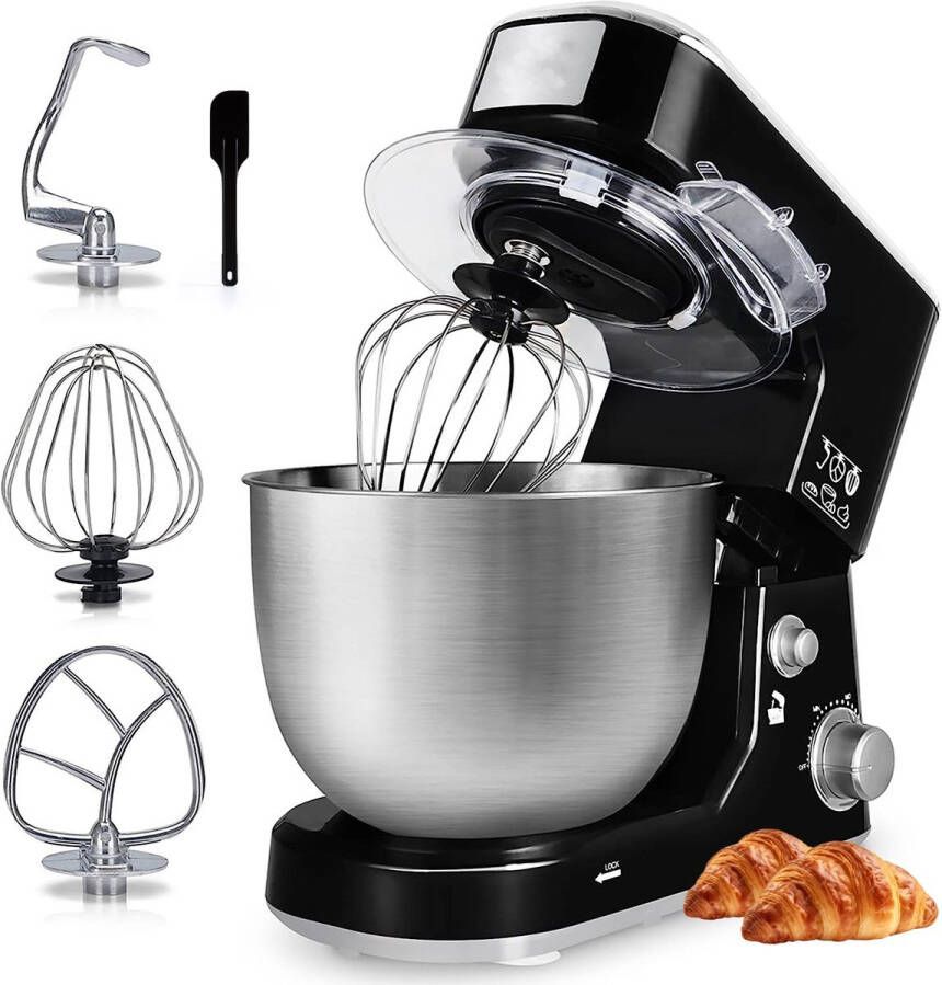 Royalty line PKM700 Keukenmachine 4 Liter Keukenrobot 1000W Keukenmixer Foodprocessor Met Accessoires Zwart - Foto 3