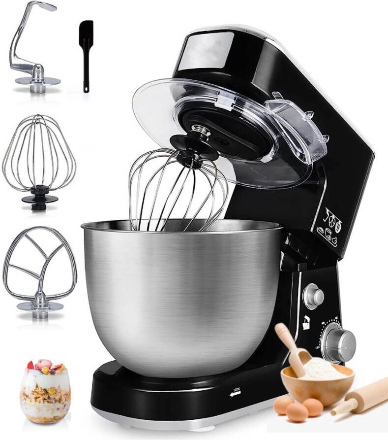 Royalty line PKM700 Keukenmachine 4 Liter Keukenrobot 1000W Keukenmixer Foodprocessor Met Accessoires Zwart - Foto 2