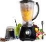 Royalty line SM400P2L Blender Met Koffiemolen Smoothie Maker 1.5L Plastic Kan met Spatel 500W Blenders met 3 Snelheden Smoothie Blender Met Extra Bonenmaler Zwart - Thumbnail 2