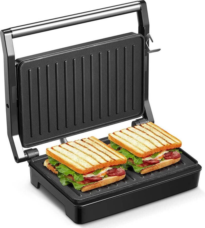 Royalty line PM1000 Tosti Apparaat Contactgrill Panini Grill 1000W Toaster Grill 23 x 15 cm Tosti Ijzer Grill Apparaat Rood