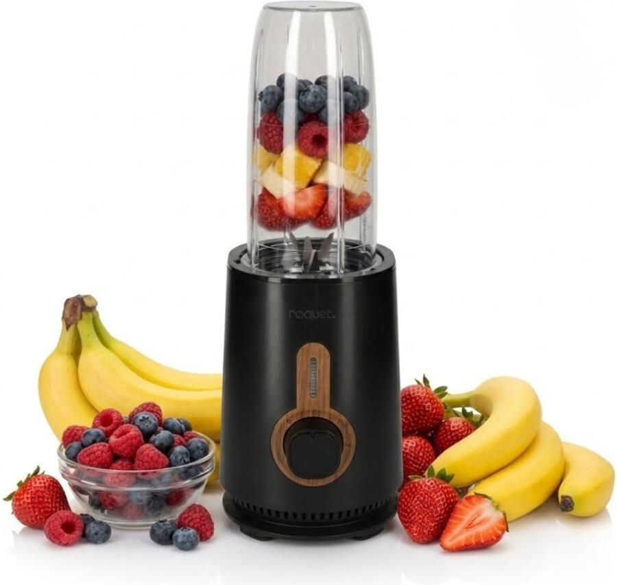 RØQUET Blender Roots – Smoothie Blender – Keuken Blender voor Shakes & Smoothies – Zwart