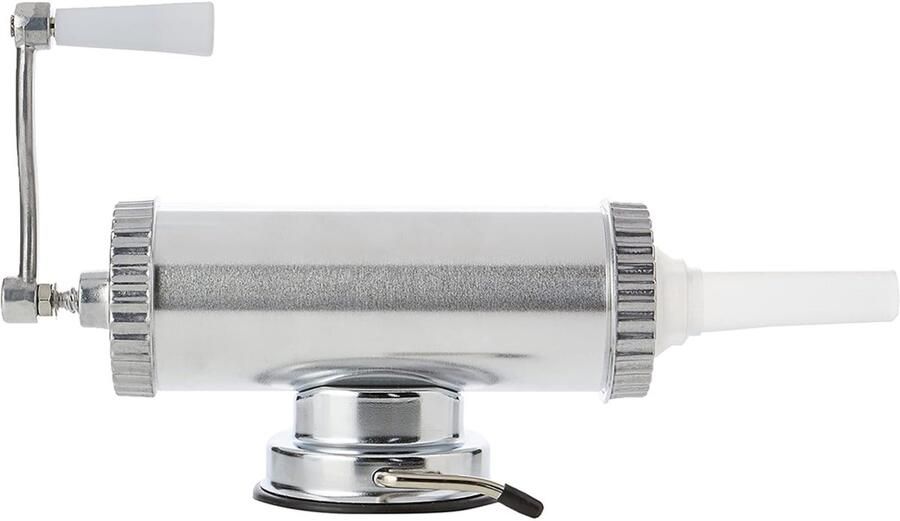 Ruijingsky Professionele worstmachine Uitgerust met 3 spuitmonden Handmatige worstvuller Vleesvuller Voedselveilig Geschikt voor zelfgemaakte worsten en vleesvulling Vuller van aluminiumlegering 1 4 kg Roestvrij staal Zilver