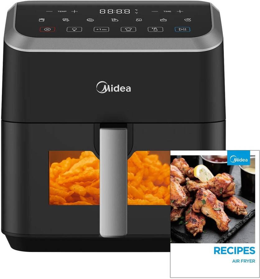 Rumi Airfryer Midea heteluchtfriteuse Capaciteit Twee Kookvakken 5 Liter 2470 Watt Dual Zone Technologie5 liter HeatXpress Technologie 90% minder olie energie en tijdbesparing met 7 voorinstellingen