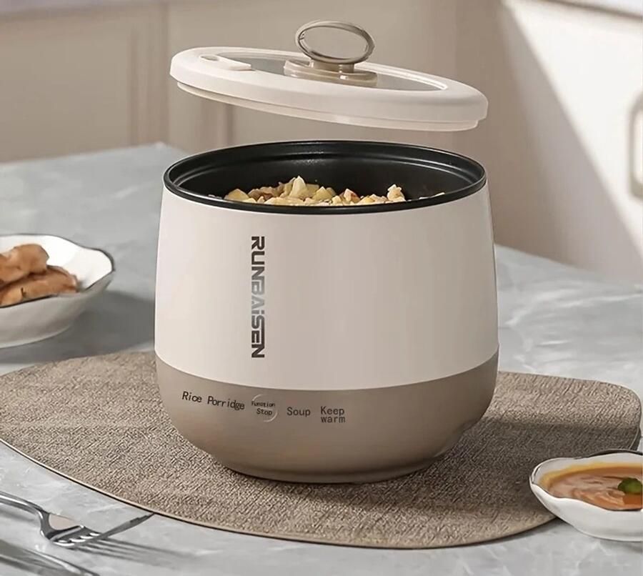 Runbaisen Rijstkoker stoompan warmhouder multicooker beige touch elektrisch 2 liter