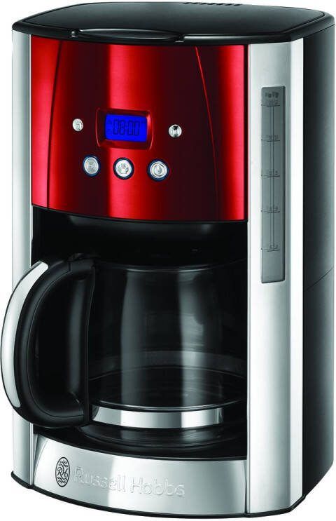 Russell Hobbs 23240-56 Luna Solar Red Filterkoffiezetapparaat met glazen kan Rood