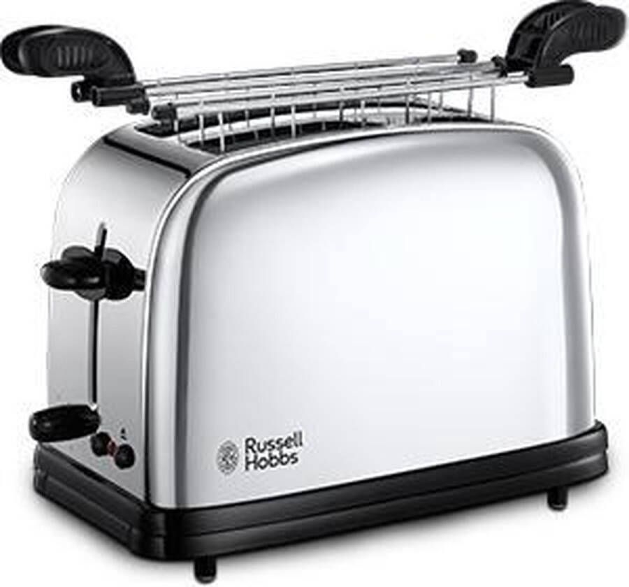 Russell Hobbs 23310-57 broodrooster 2 snede(n) Zwart Zilver