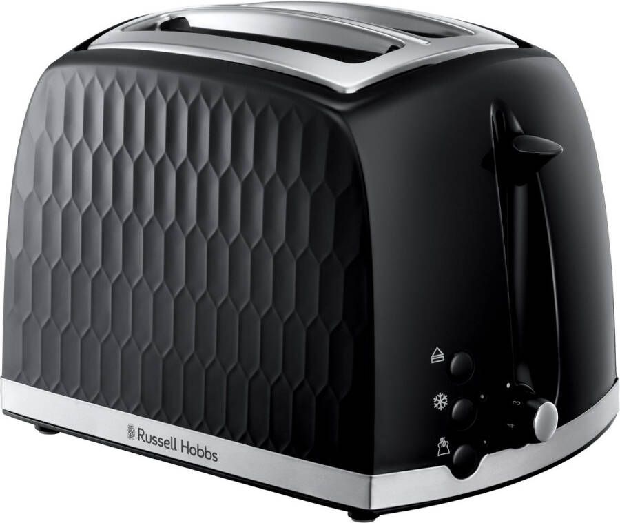 Russell Hobbs Honeycomb Black 2 Slice Toaster 6 2 snede(n) 850 W Zwart