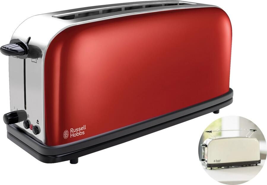 Russell Hobbs Colours Plus+ 21391-56 Extra lange Broodrooster Rood