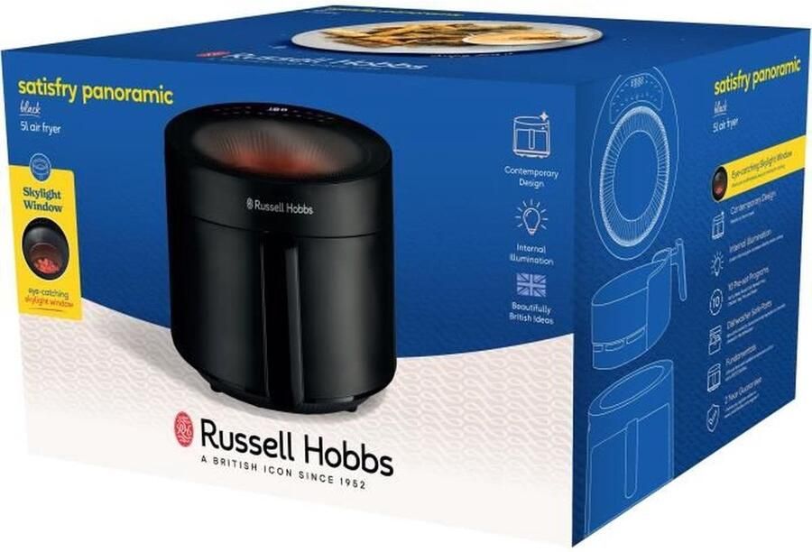 Russell Hobbs Olievrije friteuse SatisFry Air Panoramic 27420-56 Capaciteit 5L 10 kookprogramma's 1500W Zwart