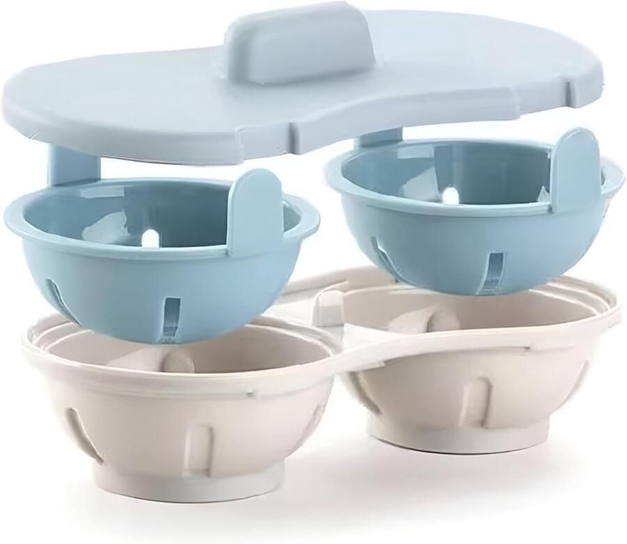 RUX Eierkoker magnetron Eierkoker electrisch Blauw 12cm x 12cm x 6cm ; 150 g