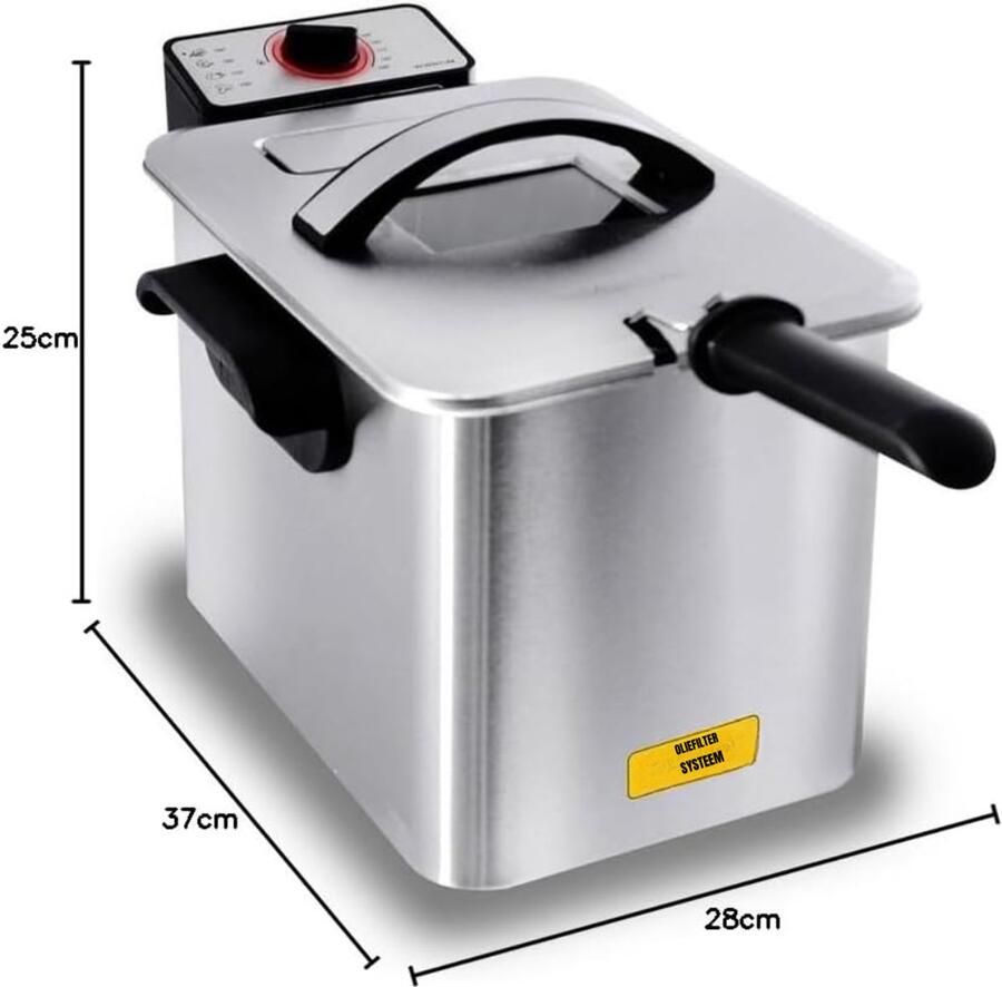 RUX Frituurpan 4 liter Frituurpan Zilver ‎28cm x 37cm x 25cm