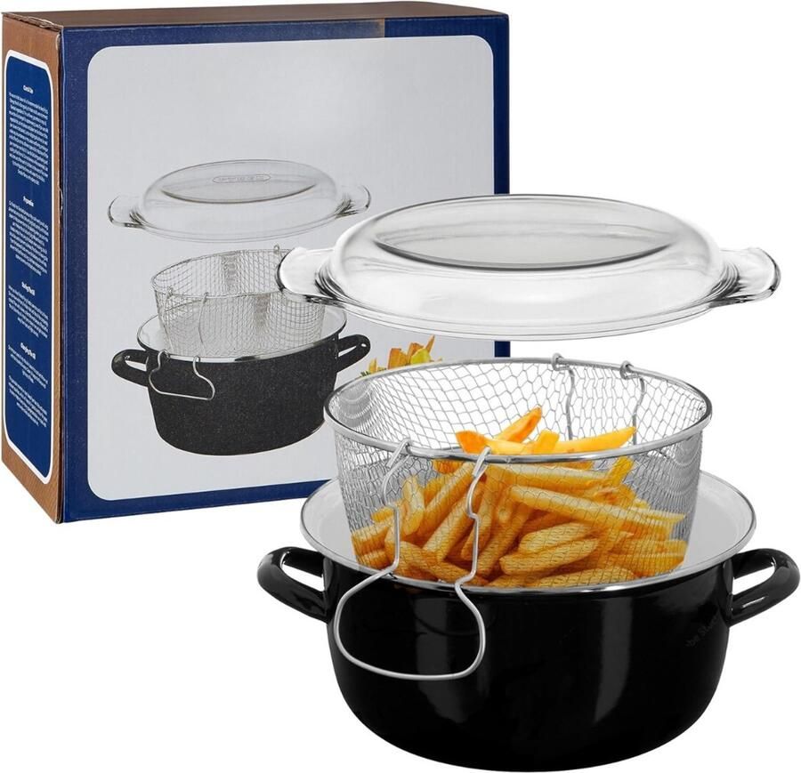 RUX Frituurpan 5 liter Frituurpan Zwart- ‎27cm x 33cm x 27cm