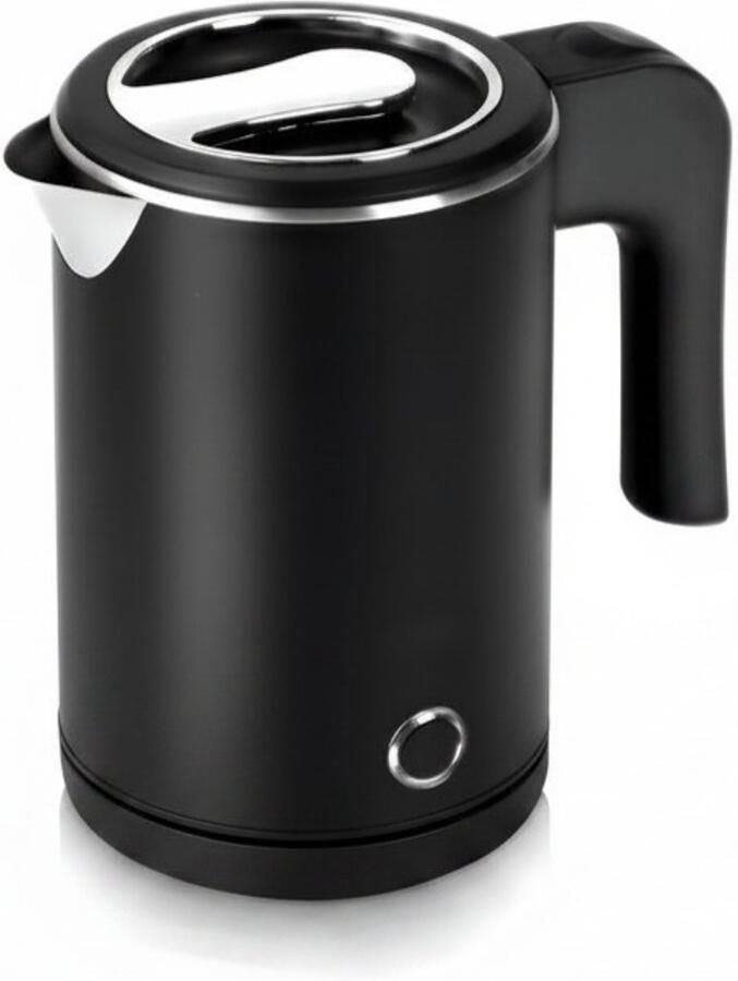 RUX Reiswaterkoker Mini Waterkoker Kleine Waterkoker Camping Waterkoker Zwart 12cm x 12cm x 15cm