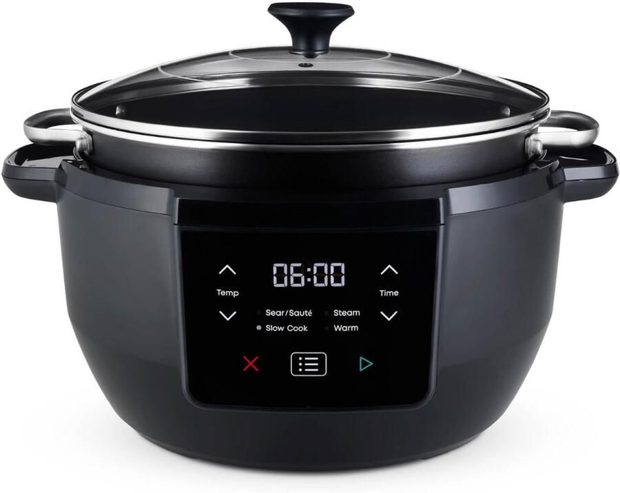 RUX Slowcooker met timer Slowcooker Crockpot Zwart 39cm x 26cm x 35cm