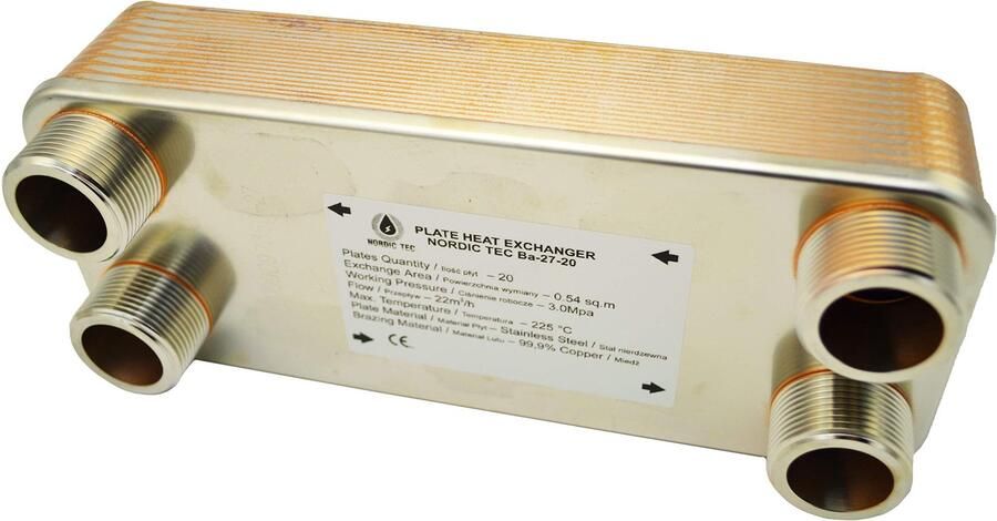 RVS Platenwarmtewisselaar met 20 Platen
