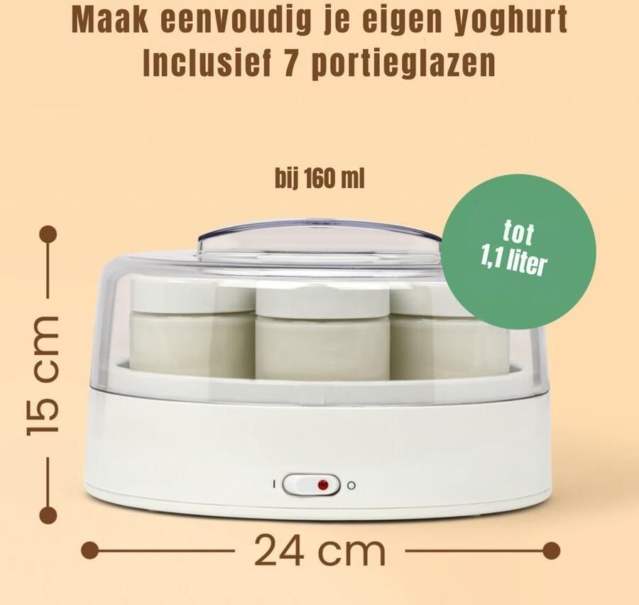 RVV Yoghurtmaker Yoghurtmakers Wit ‎24cm x 24cm x 15cm - Foto 2