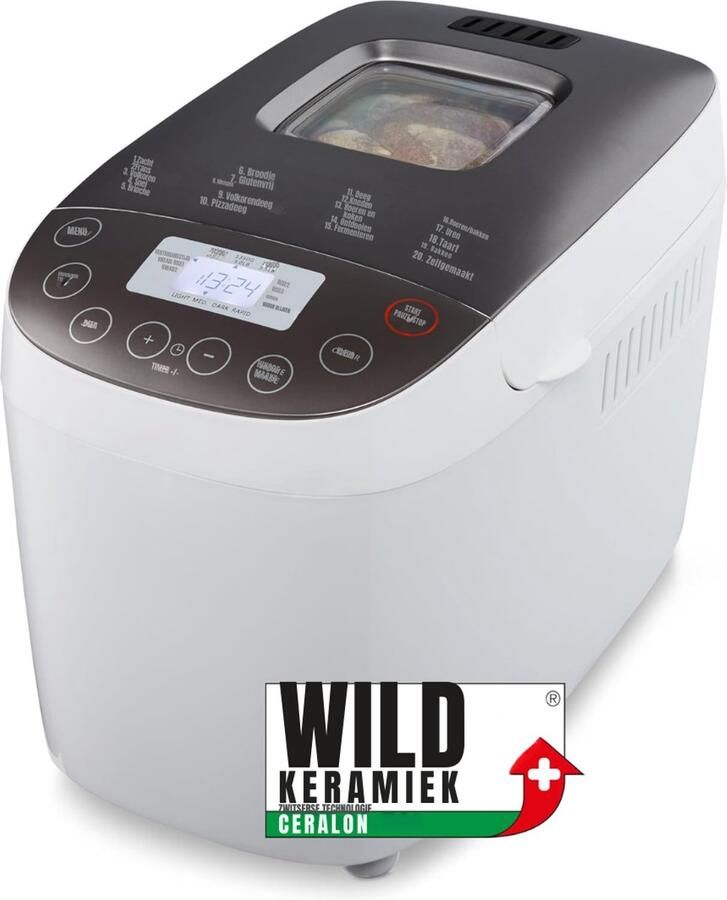 RVV Broodbakmachine Broodbakmachines Broodbak machine Wit 31cm x 29cm x 29cm