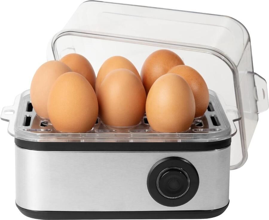 RVV Eierkoker electrisch Eierkoker met timer Zilver ‎21cm x 15cm x 13cm