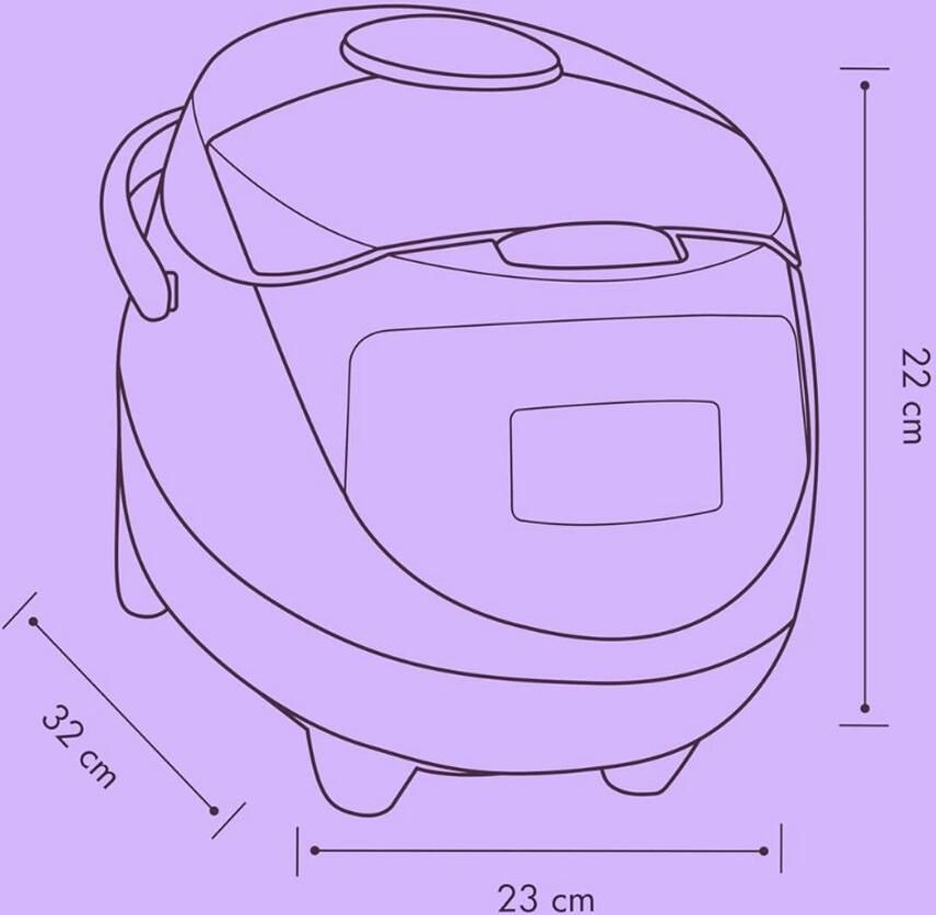 RVV Multicooker Multicookers Rood ‎35cm x 27cm x 27cm - Foto 2