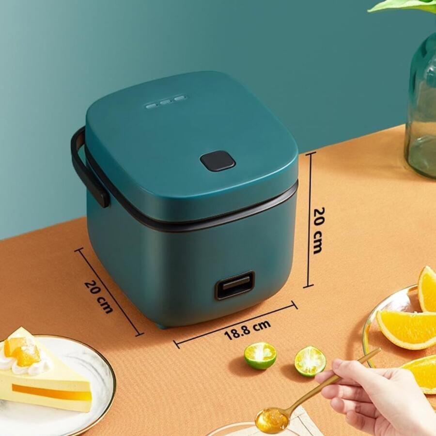 RVV Rijstkoker Klein Rijstkoker Elektrische Rijstkoker 1.2L Groen- 25cm x25cmx 22cm