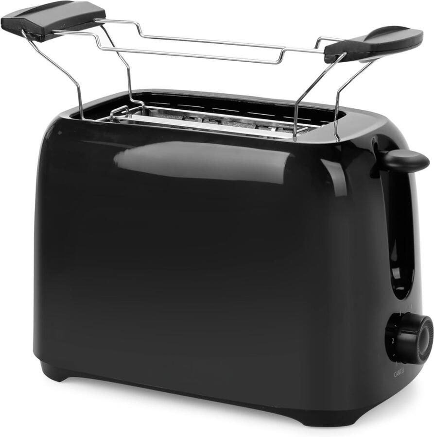 Aura Tosti apparaat broodrooster Tosti apparaat Tosti broodrooster Zwart 14cm x 25cm x 16cm; 800g