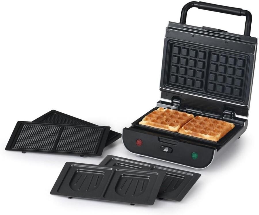 RVV Wafelijzer met verwisselbare platen Wafelijzer Zwart 29cm x 26cm x 12cm