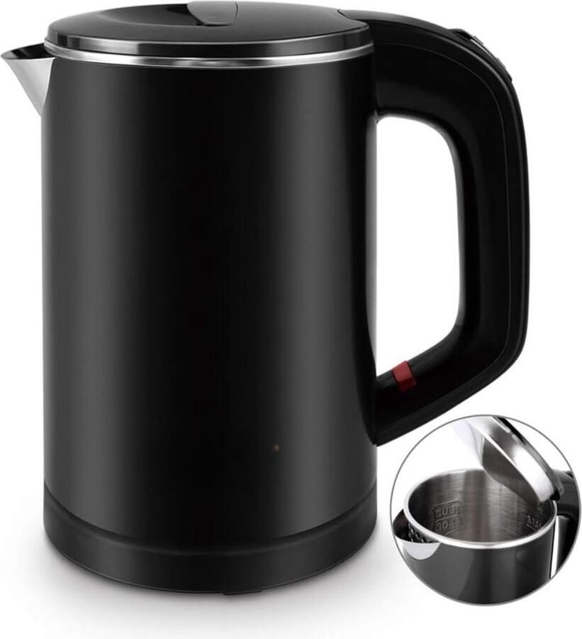 RVV Waterkoker camping Waterkoker klein Waterkoker reis Zwart 15cm x 10cm x 10cm