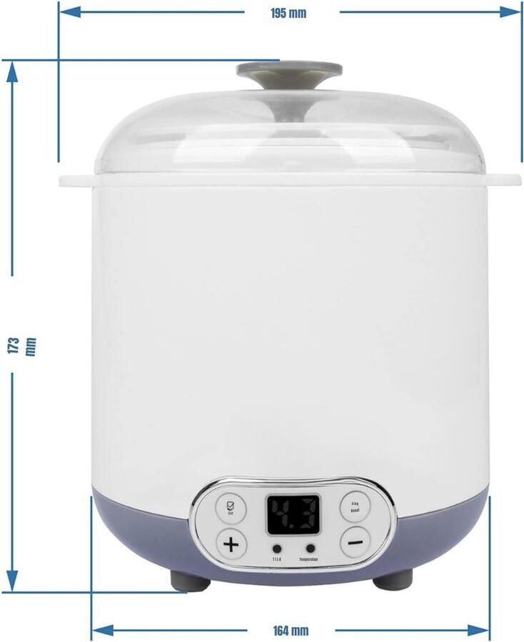 RVV Yoghurtmaker Yoghurtmakers Wit 17cm x 20cm x 22cm