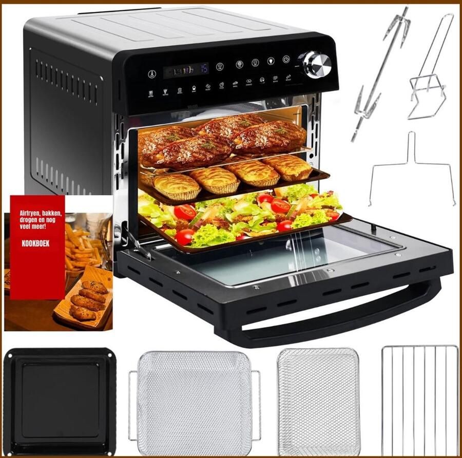 RwB Airfryer XXL Mini-oven Heteluchtfriteuse 14L 11 Programma's