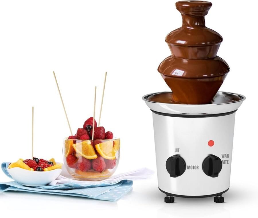 RwB Cocoladefontein Chocolade Fondue Luxe Chocoladefontein Zilver ‎44 x 26 x 25 cm