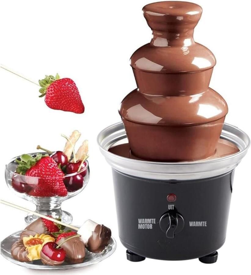 RwB Cocoladefontein Chocolade Fondue Luxe Chocoladefontein Zilver en Black 24 x 18 x 18 cm - Foto 2