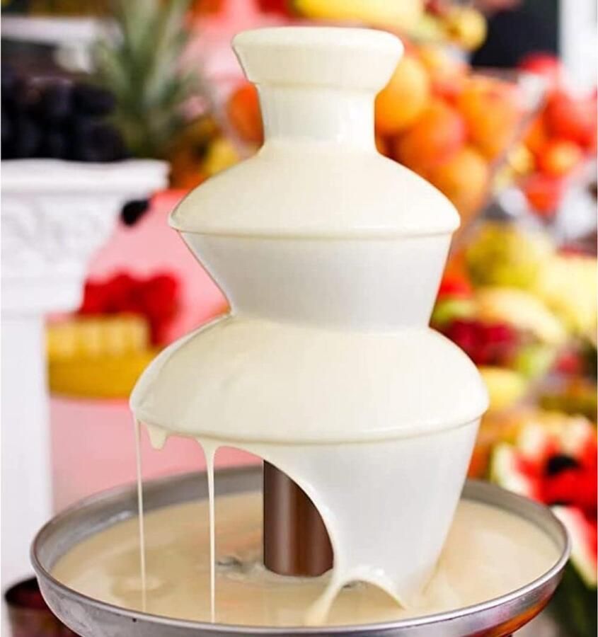 RwB Cocoladefontein Chocolade Fondue Luxe Chocoladefontein Zilver en Black 24 x 18 x 18 cm