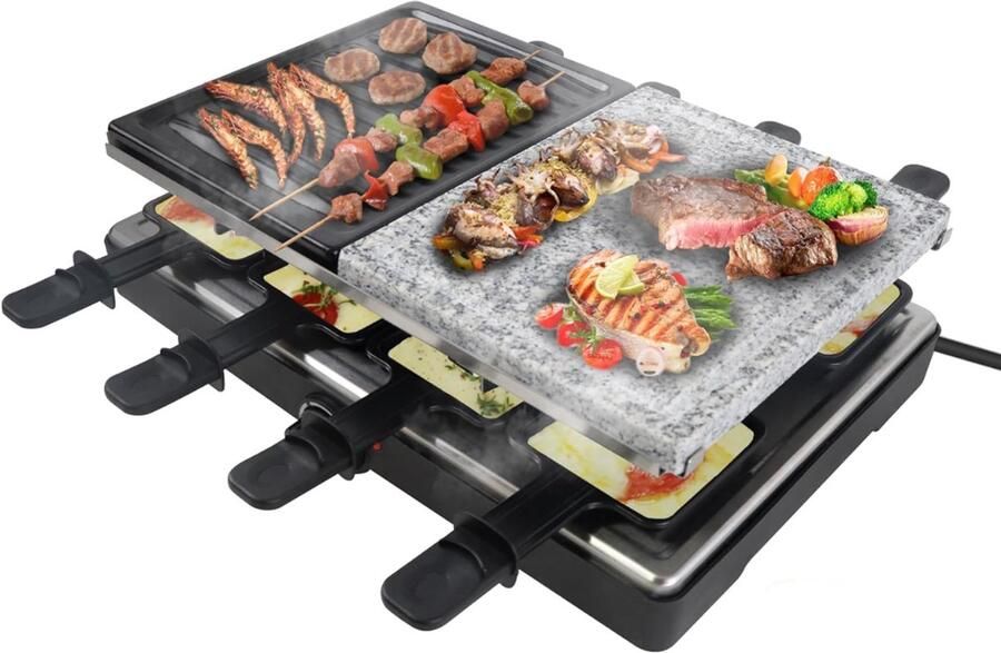 RwB Gourmetstel 8 Personen Gourmetstel 8 persoons Gourmetstel Zwart 38 x 27 x 12 cm