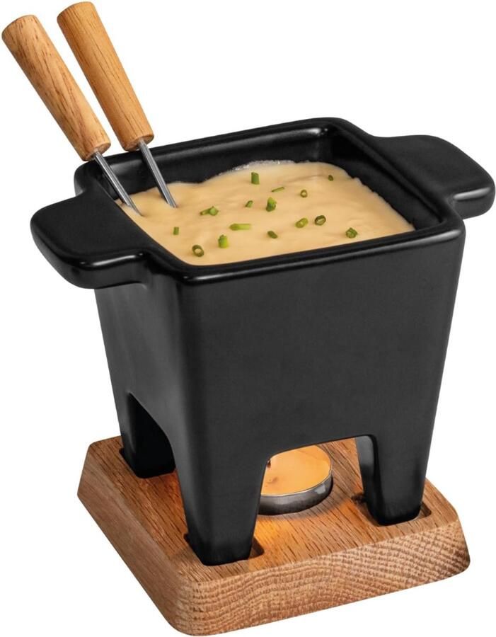 RwB Kaasfondue Set Fondue Set Kaasfondue Zwart ‎13 x 13 x 13 cm