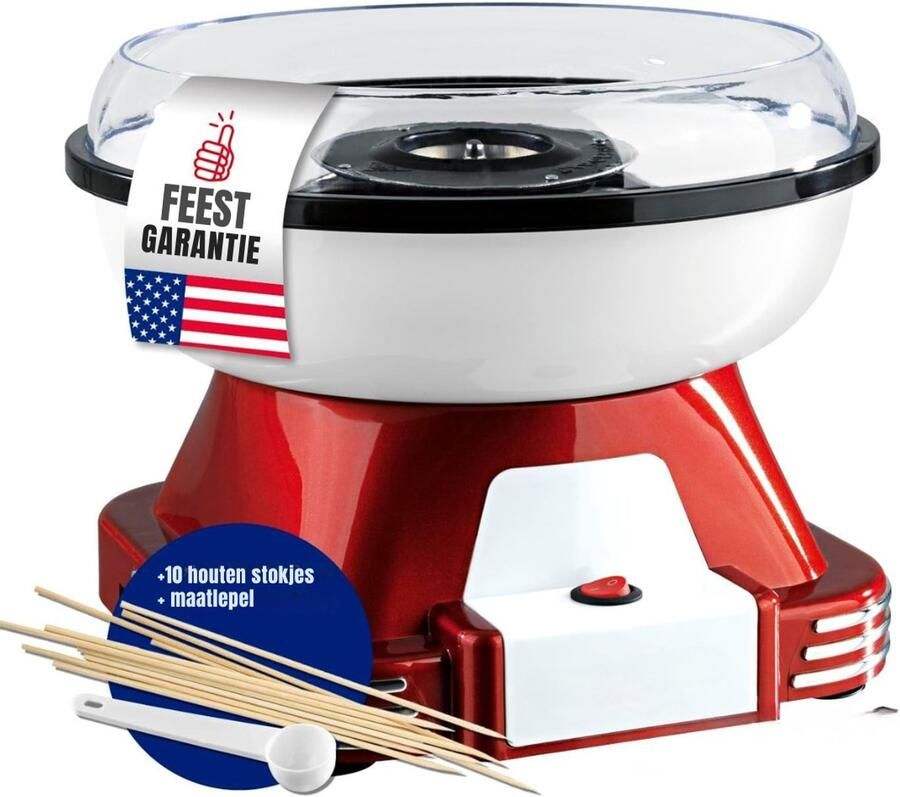 RwB Suikerspinmachines Suikeraspinmachine Suikerspinmaker Rood 28cm x 28cm x 24cm