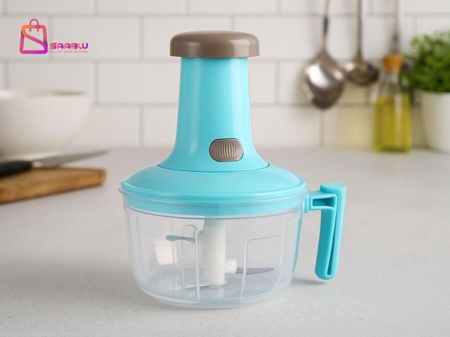 SAABW Handmatige groentehakker en keukenmixer 2-in-1 – Groentehakker voor groenten fruit vlees en uiensnijder – 700 ml hakmolen – groentensnijder – groentesnijder – 72272