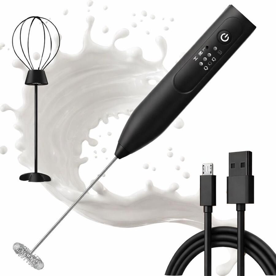 SAABW melkopschuimer elektrisch – Draadloos USB Oplaadbaar – Handheld voor Koffie en Dranken – elektrische blender – Elektrische mixer – 74313
