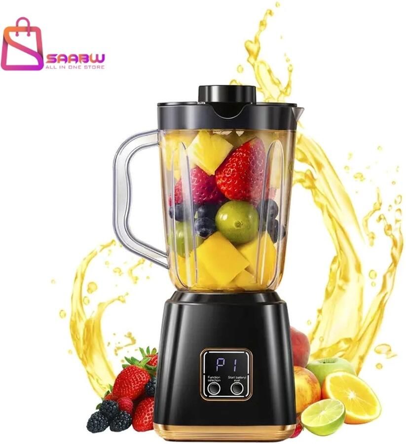 SAABW Portable USB Draadloze Smoothie Blender – Mini Smoothiemaker 600 ml – Draagbare reis blenders met 10 roestvrijstalen messen – smoothie maker – staafmixer – blender smoothie – blender to go – 76744