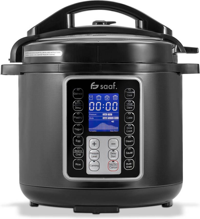 Saaf Multicooker – 11-Delige Set – 6L – 24 Automatische Programma's – Slowcooker – Rijstkoker – Stomer – Snelkookpan – Pressure Cooker – 1000W – RVS – van