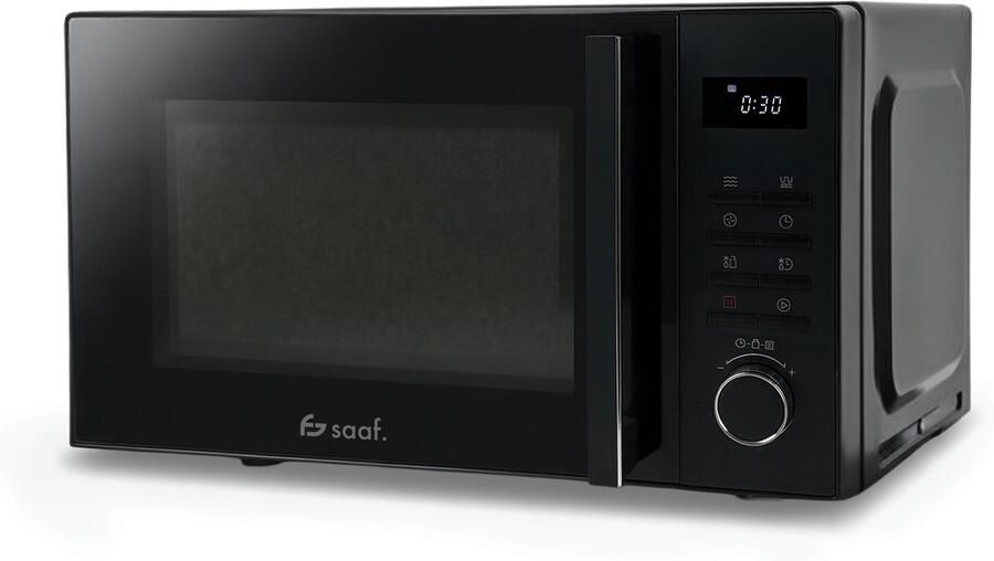 Saaf Combi Magnetron – 25L – Combimagnetron Vrijstaand – Grill en Hetelucht Functie – 10 kookprogramma's – Digitale Timer en Kinderslot – 900W – Zwart –