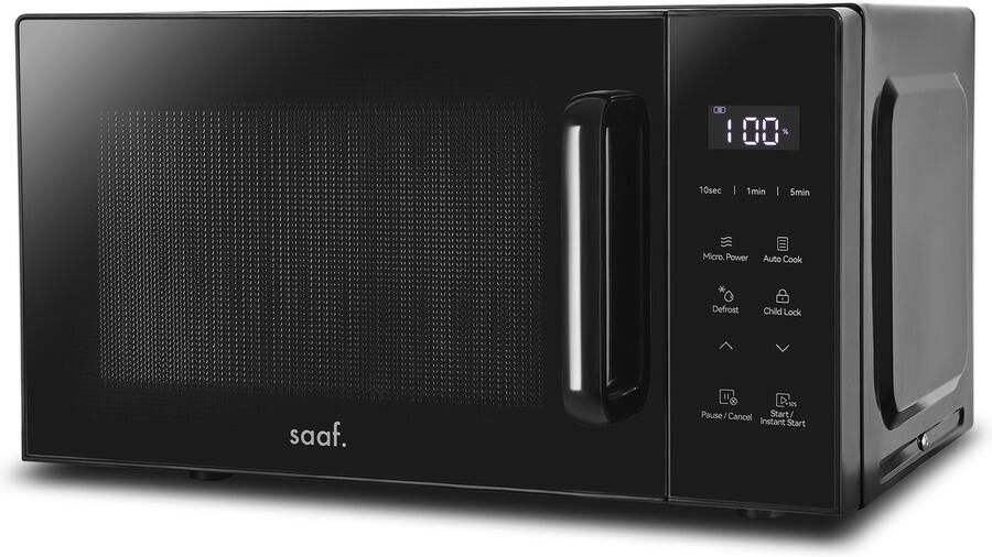 Saaf Magnetron – 20L – Vrijstaand – Microgolfoven – Magnetrons – Microgolf – Microwave – 8 Programma's – Ontdooi Functie – 700W – Zwart – van
