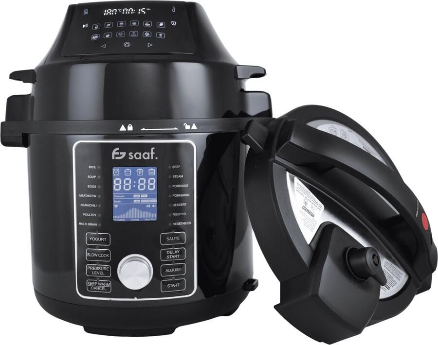 Saaf Multicooker met Airfryer 15-Delige Set 6L 27 Automatische Programma's Airfryer Slowcooker Rijstkoker Stomer Snelkookpan RVS - Foto 2