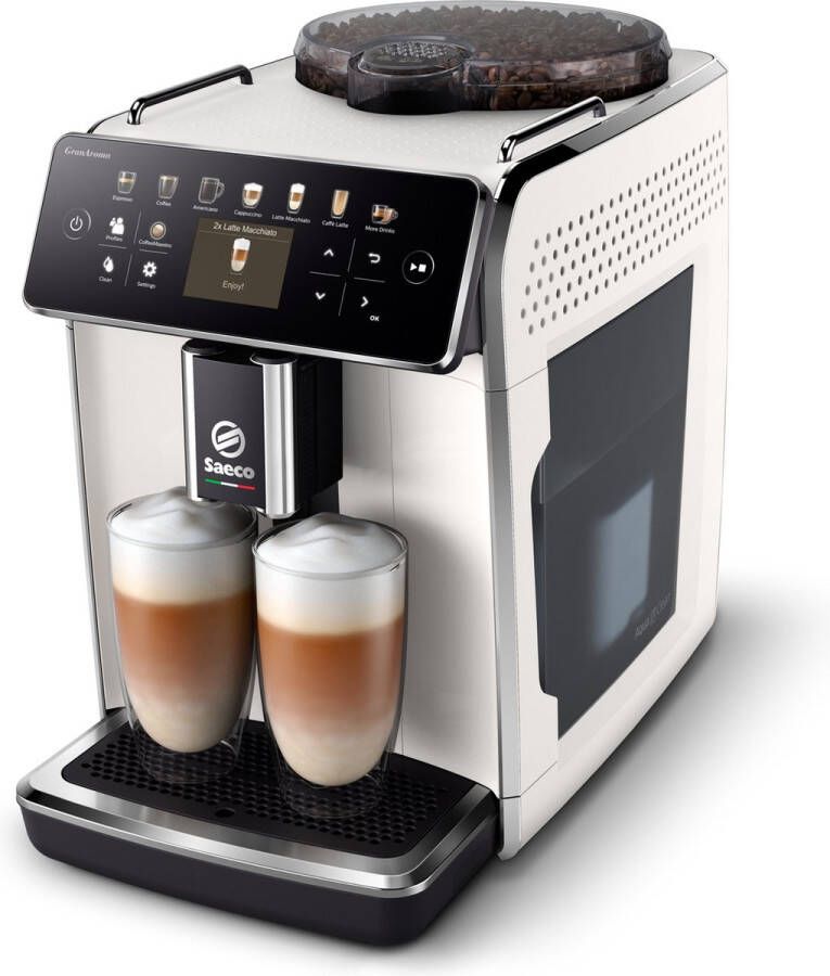Saeco Philips GranAroma SM6585 00 Espressomachine 16 Soorten Warme Drankjes Zilver RVS + AquaClean Filter