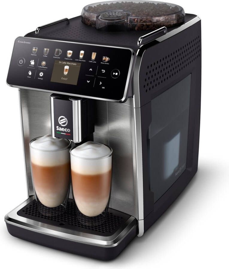 Saeco Philips GranAroma SM6585 00 Espressomachine 16 Soorten Warme Drankjes Zilver RVS + AquaClean Filter - Foto 2