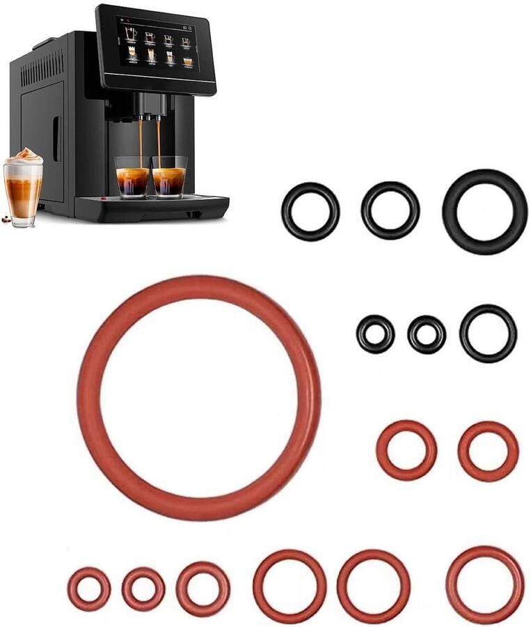 Saeco Afdichtringen voor koffiezetapparaten Onderhoudsset voor zetgroep Siliconen ringen Compatibel met Latte-koffiezetapparaten Set van 15 stuks