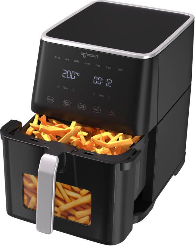 Safecourt Kitchen Airfryer XXL Heteluchtfriteuse 1800W 7L Inhoud 40ºC tot 200ºC Zwart