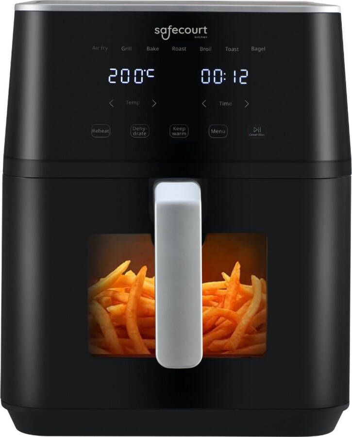 Safecourt Kitchen Airfryer XXL Heteluchtfriteuse 1800W 7L Inhoud 40ºC tot 200ºC Zwart