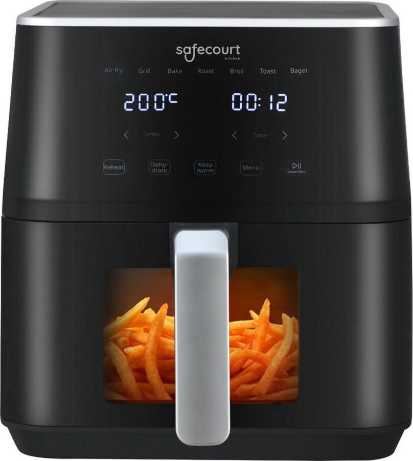 Safecourt Kitchen Airfryer XXL Heteluchtfriteuse 1800W 7L Inhoud 40ºC tot 200ºC Zwart